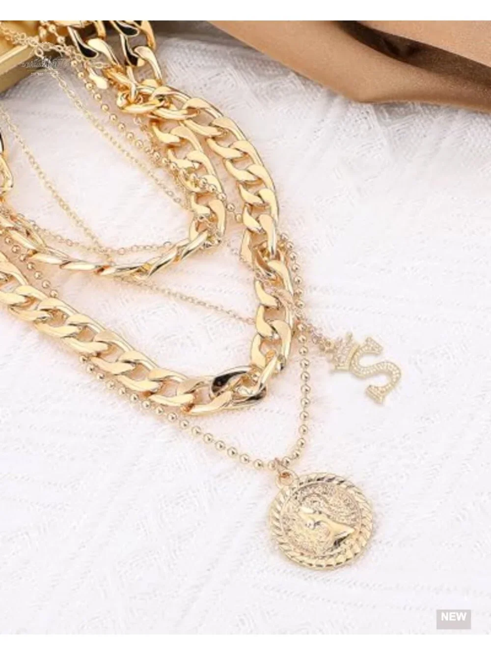 Layered Necklaces Set Chunky Coin Pendant Choker Dainty Chain Jewelry Gift